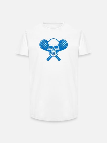 Kopfskelett Lacrosse Herzlogo - Long Fit Männer T-Shirt - Weiß