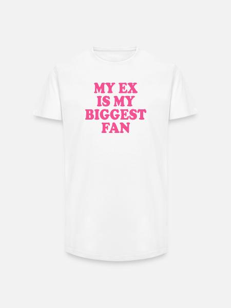 my ex is my biggest fan - Long Fit Men's T-Shirt - white