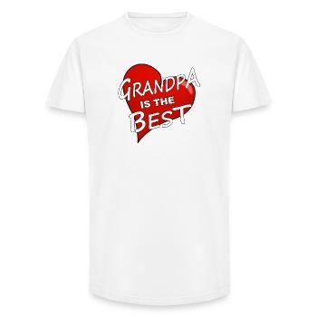 GRAND-PÈRE EST LE MEILLEUR - T-shirt coupe longue homme - blanc - Devant - AI Model Male 185 light (185cm)