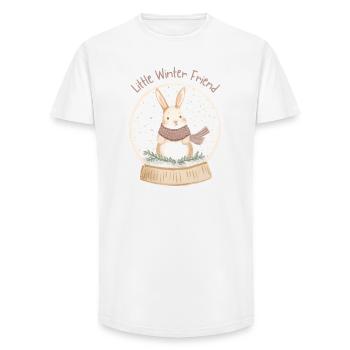 Snow Globe Bunny – Little Winter Friend - Long Fit Men's T-Shirt - white - Front - AI Model Male 185 light (185cm)
