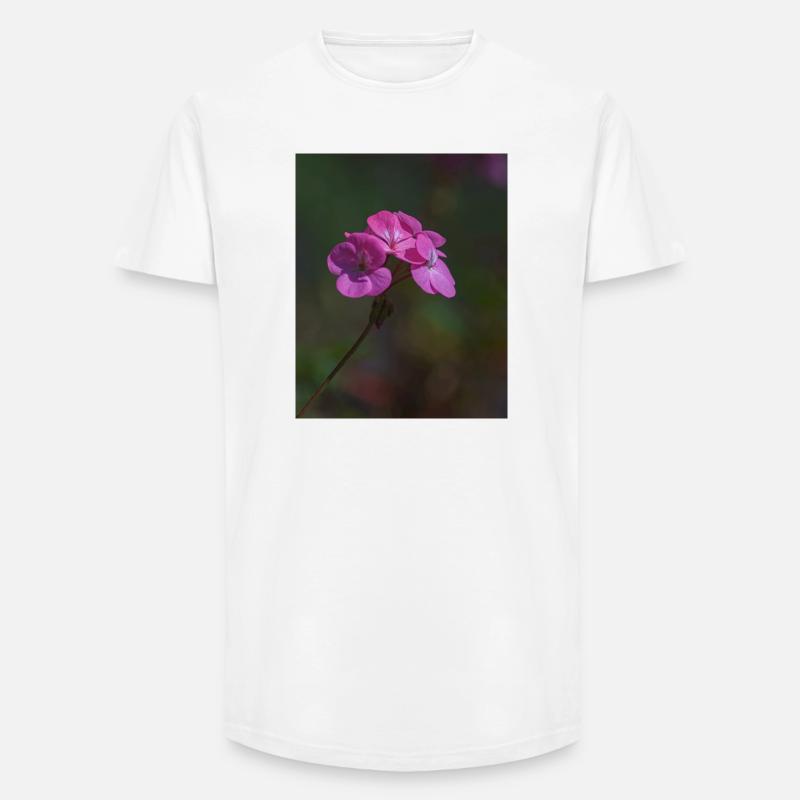 rosa Blumen - Long Fit Männer T-Shirt - Weiß