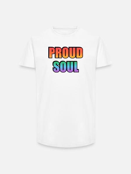 Proud Soul Gradient Typography - Long Fit Men's T-Shirt - white