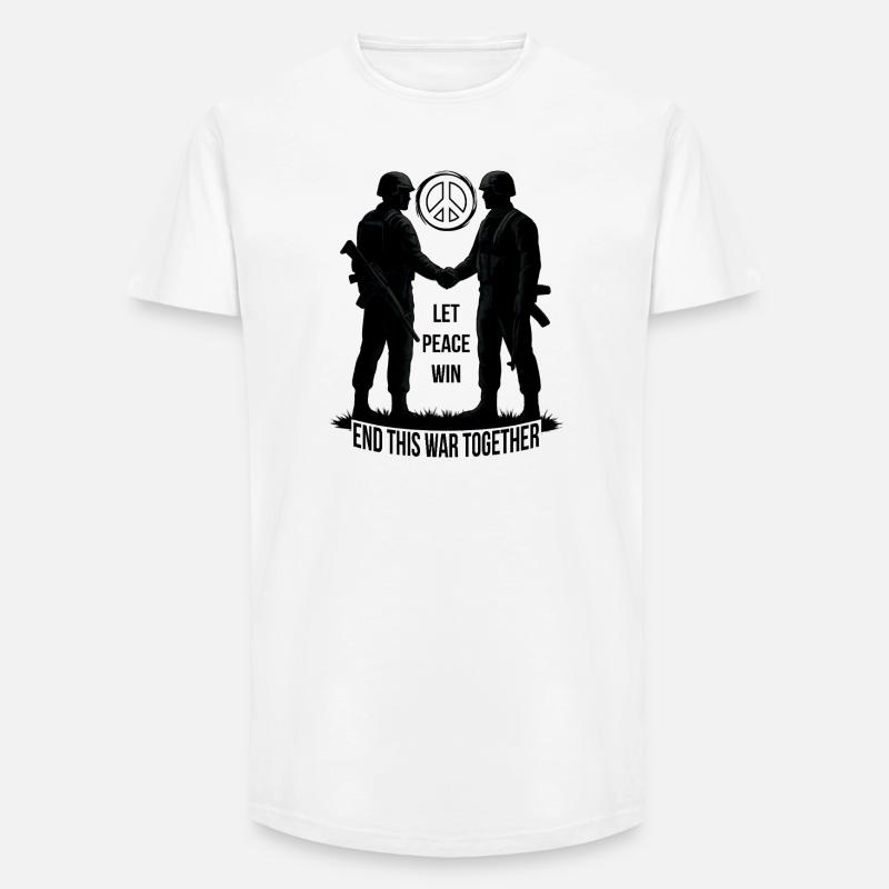 LASS DEN FRIEDEN SIEGEN - Long Fit Männer T-Shirt - Weiß
