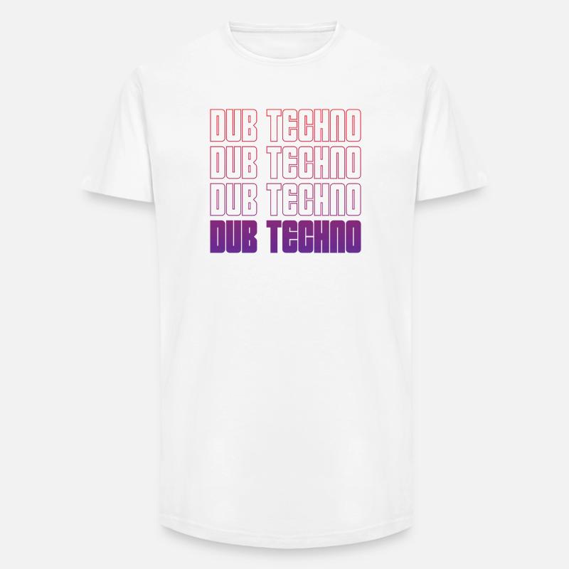 Dub Techno Neon Gradient Grid - Long Fit Männer T-Shirt - Weiß