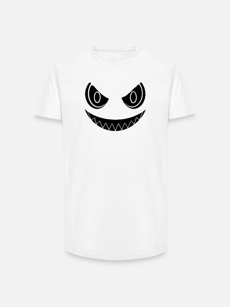 Böses Lächeln Halloween - Long Fit Männer T-Shirt - Weiß