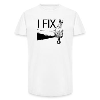 Craftsman with wrench - Long Fit Men's T-Shirt - white - Front - AI Model Male 185 light (185cm)