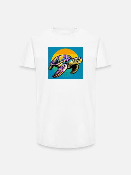 turtle - Long Fit Men's T-Shirt - white