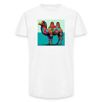 camel - Long Fit Men's T-Shirt - white - Front - AI Model Male 185 light (185cm)