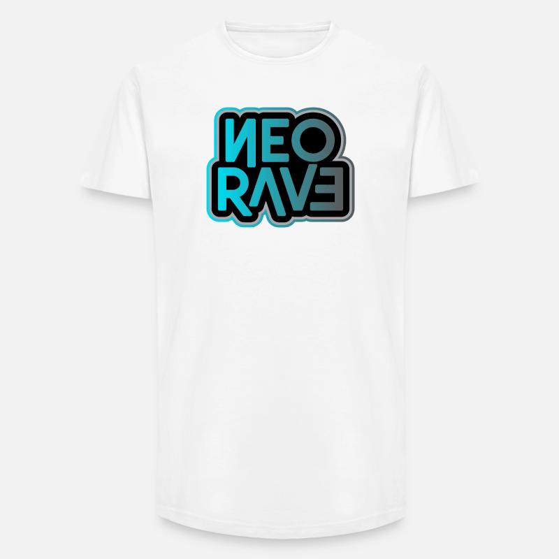 Neo Rave Neon Typografie - Long Fit Männer T-Shirt - Weiß