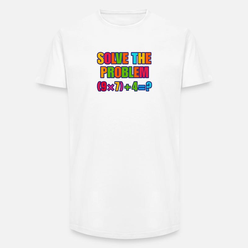 67 Meme, Solve the Problem Math Puzzle  - Long Fit Men's T-Shirt - white