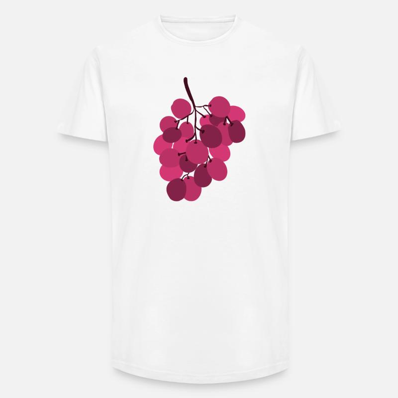 Lebendige rosa Trauben Traube - Long Fit Männer T-Shirt - Weiß