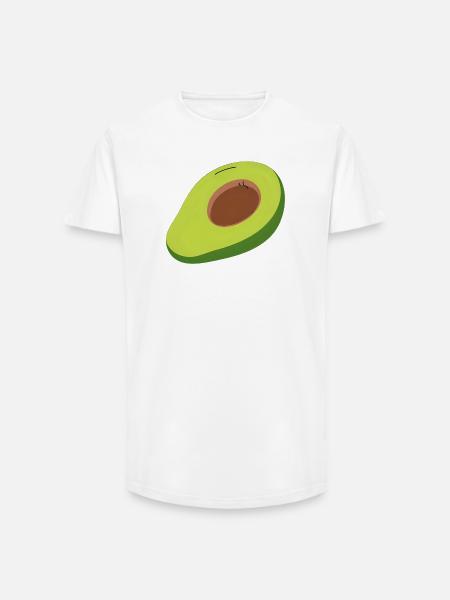 Avocado Halbschnitt Illustration - Long Fit Men's T-Shirt - white