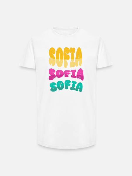 Sofia - T-shirt coupe longue homme - blanc