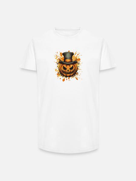 Pumpkin with top hat Halloween - Long Fit Men's T-Shirt - white