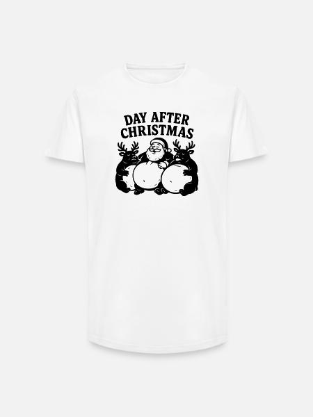 Dag efter jul spiser mad - Long fit herre T-shirt - hvid