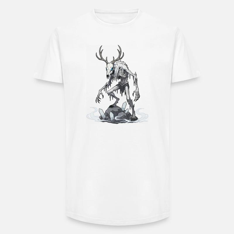 Wendigo Eisgeist Hirsch Skelett - Long Fit Männer T-Shirt - Weiß