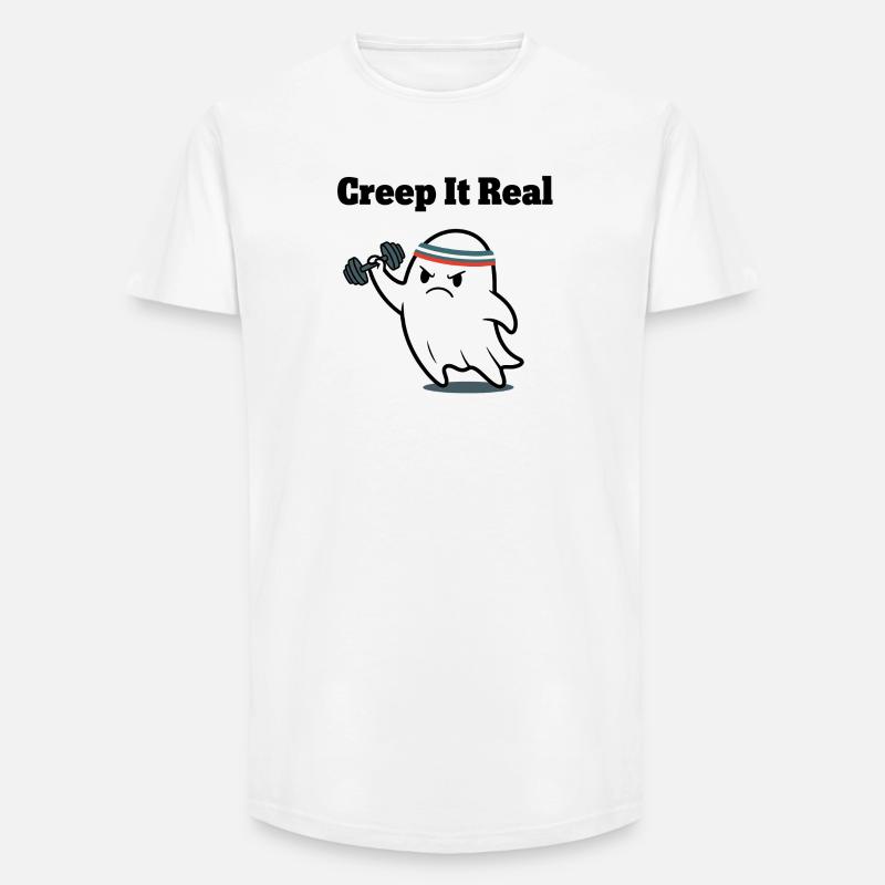 Creep It Real Ghost Workout - Long Fit Men's T-Shirt - white