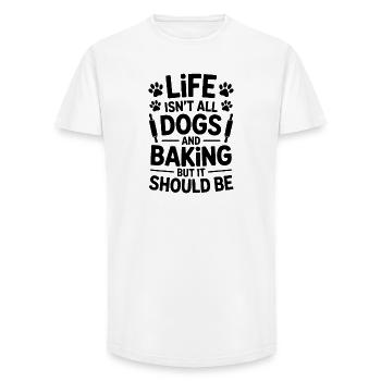 Pâtisserie Dire Chiens Drôle Pâtisserie Cadeau - T-shirt coupe longue homme - blanc - Devant - AI Model Male 185 light (185cm)