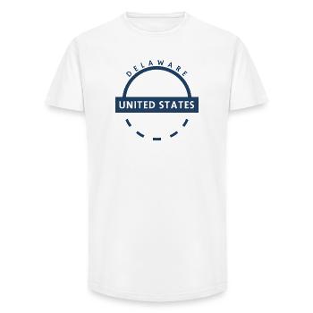 Delaware USA Circular Emblem - Long Fit Men's T-Shirt - white - Front - AI Model Male 185 light (185cm)