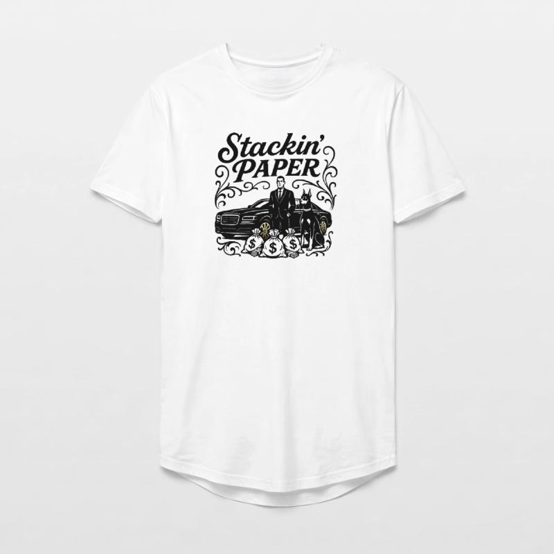 Papier Stackin T-shirt coupe longue homme
