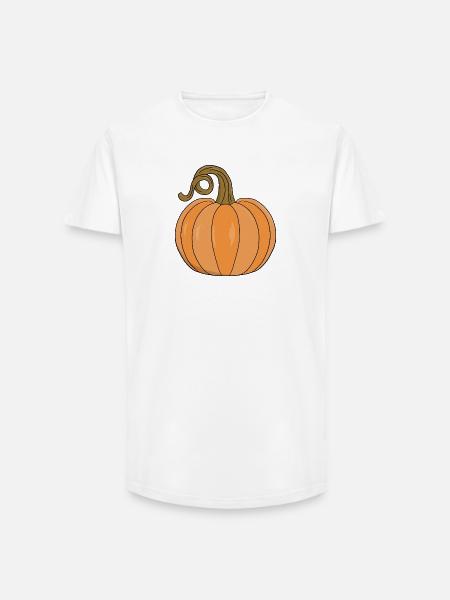 Curved Stem Pumpkin Illustration - Long Fit Men's T-Shirt - white