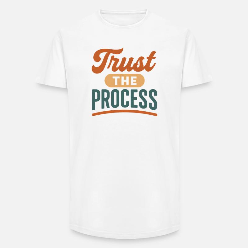 Trust the Process Retro Print - Long Fit Männer T-Shirt - Weiß