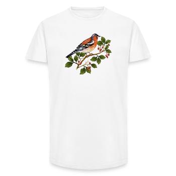 Bunter Vogel - Long Fit Männer T-Shirt - Weiß - Vorne - AI Model Male 185 light (185cm)
