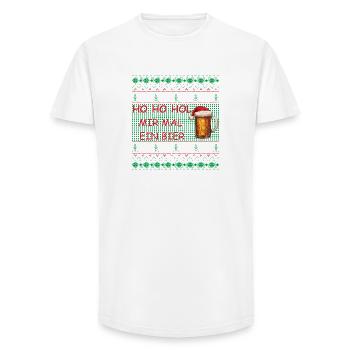 Ho Ho Ho Bier Weihnachtssweat - Long Fit Männer T-Shirt - Weiß - Vorne - AI Model Male 185 light (185cm)