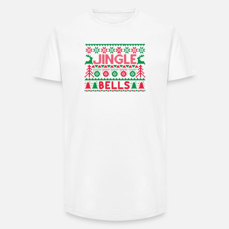 Hässlicher Pullover - Jingle Bells Strickanleitung - Long Fit Männer T-Shirt - Weiß