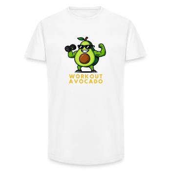 Fruit de fitness d’avocat pour l’entraînement - T-shirt coupe longue homme - blanc - Devant - AI Model Male 185 light (185cm)