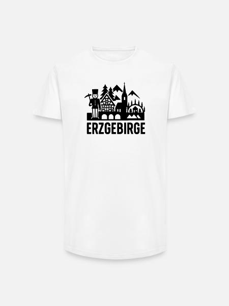 Typical Erzgebirge silhouette - Long Fit Men's T-Shirt - white