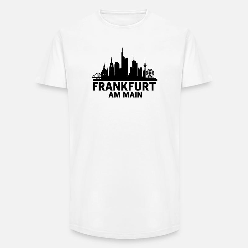 Francfort-sur-le-Main Silhouette - T-shirt coupe longue homme - blanc