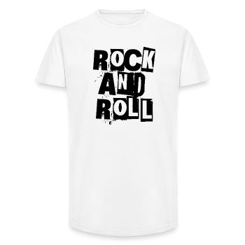Rock and Roll cut out Typography Design - Long Fit Men's T-Shirt - white - Front - AI Model Male 185 light (185cm)