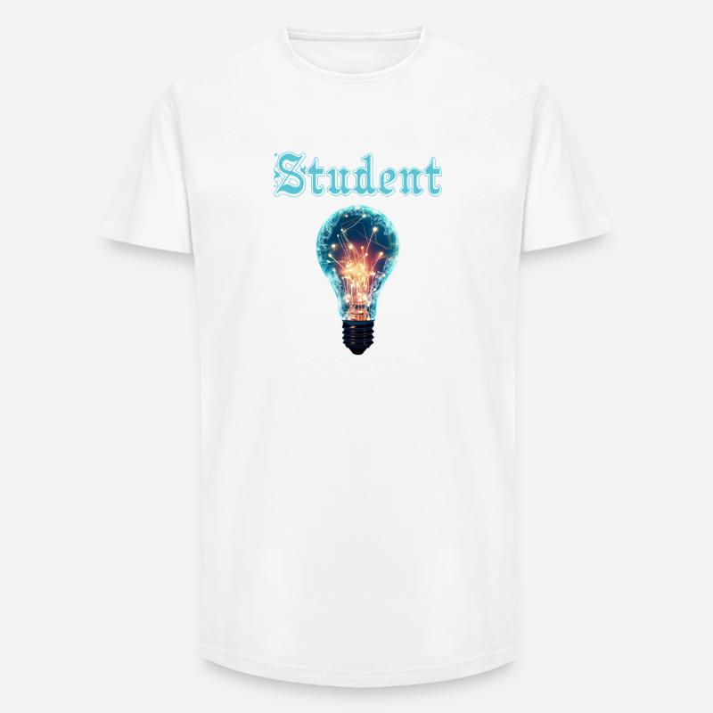 Student Design – Glühbirne Energie & Inspiration - Long Fit Männer T-Shirt - Weiß