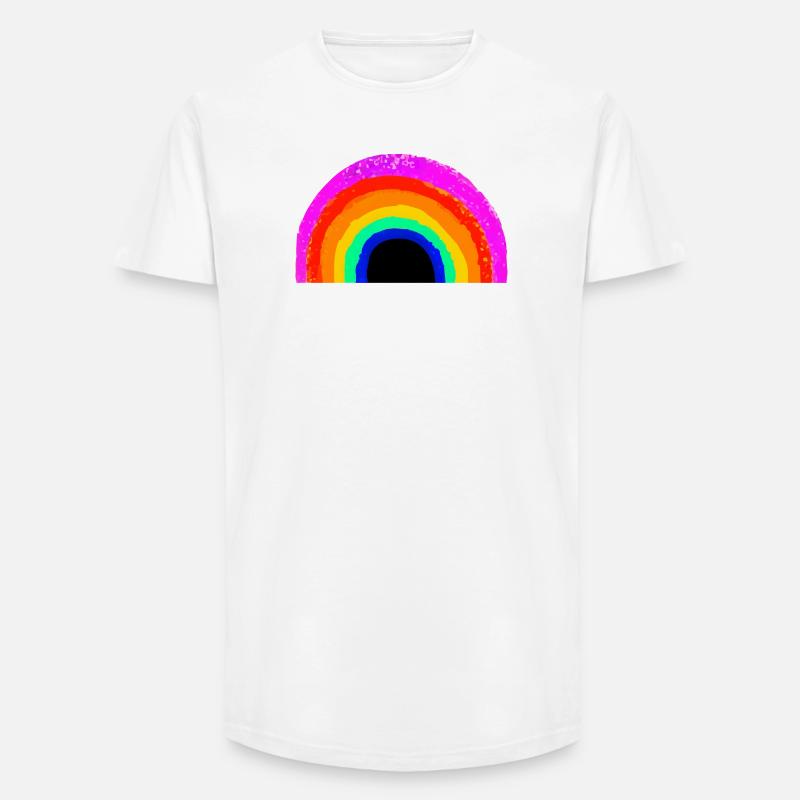 Lebendiger Regenbogenbogen - Long Fit Männer T-Shirt - Weiß
