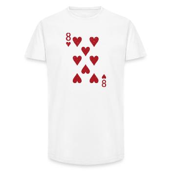 Eight Hearts Double Head Card Rome Poker - Long Fit Men's T-Shirt - white - Front - AI Model Male 185 light (185cm)