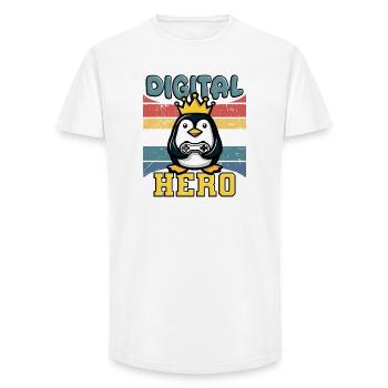 Digital Hero - Roi des Joueurs - T-shirt coupe longue homme - blanc - Devant - AI Model Male 185 light (185cm)