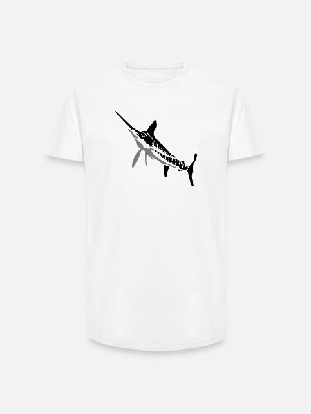 Speerfisch - Long Fit Männer T-Shirt - Weiß
