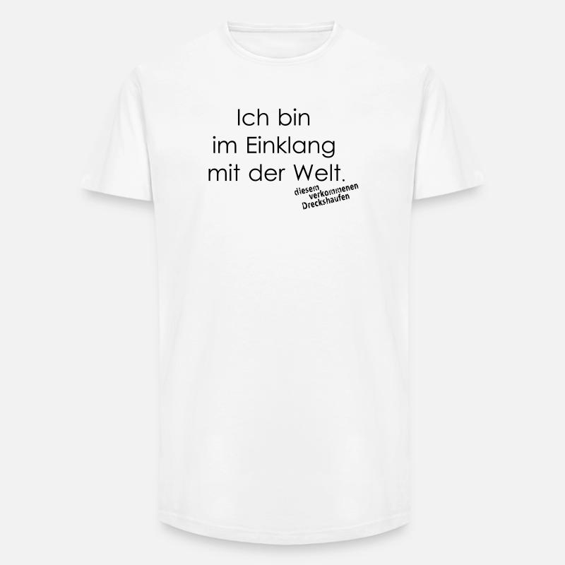 Einklang mit der Welt - Long Fit Männer T-Shirt - Weiß
