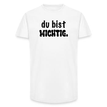 Du bist wichtig. - Long Fit Männer T-Shirt - Weiß - Vorne - AI Model Male 185 light (185cm)