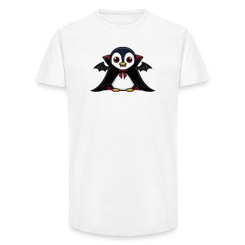 Süßer Halloween Pinguin Vampir Cartoon Chibi - Long Fit Männer T-Shirt - Weiß - Vorne - AI Model Male 185 light (185cm)