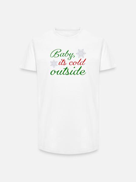 Baby it's cold outside - Long Fit Men's T-Shirt - white