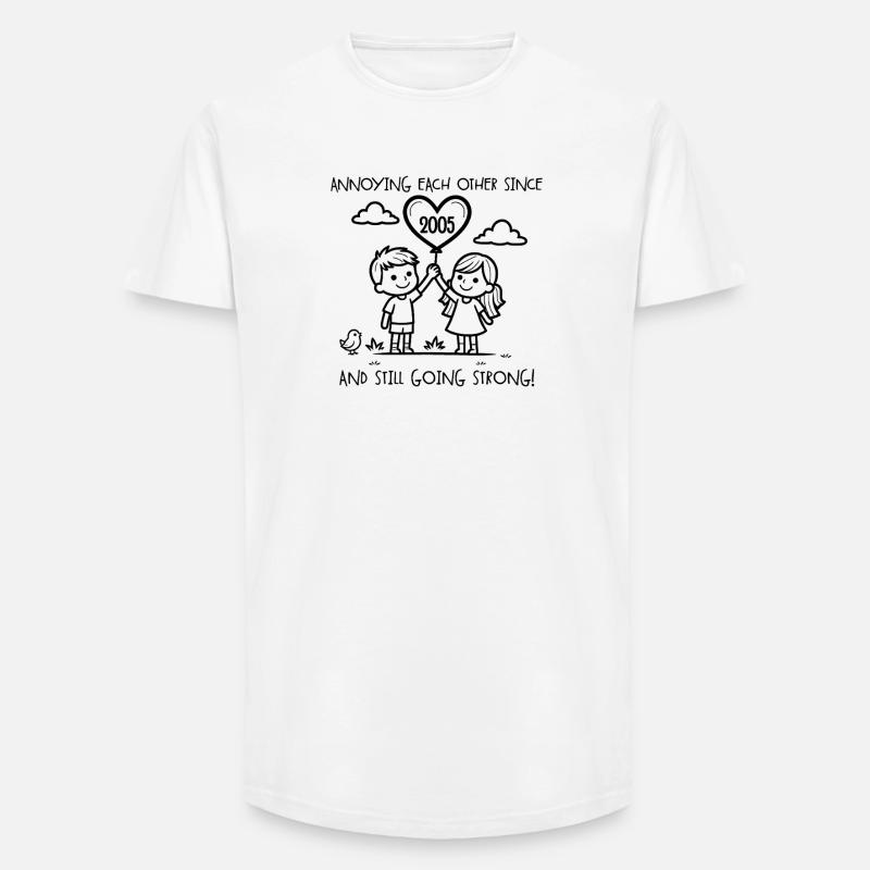 Einander nerven seit 2005 Jubiläum - Long Fit Männer T-Shirt - Weiß