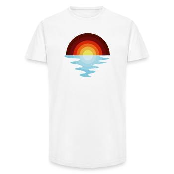 Sunset Echo Over Quiet Sea - Long Fit Men's T-Shirt - white - Front - AI Model Male 185 light (185cm)