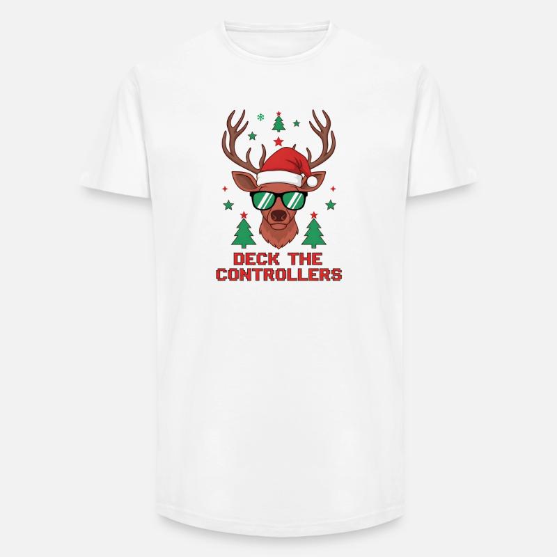 Deck die Controller Rentiere - Long Fit Männer T-Shirt - Weiß