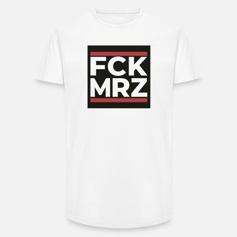 FCK MRZ – Antifaschistisches Statement Shi - Long Fit Männer T-Shirt - Weiß