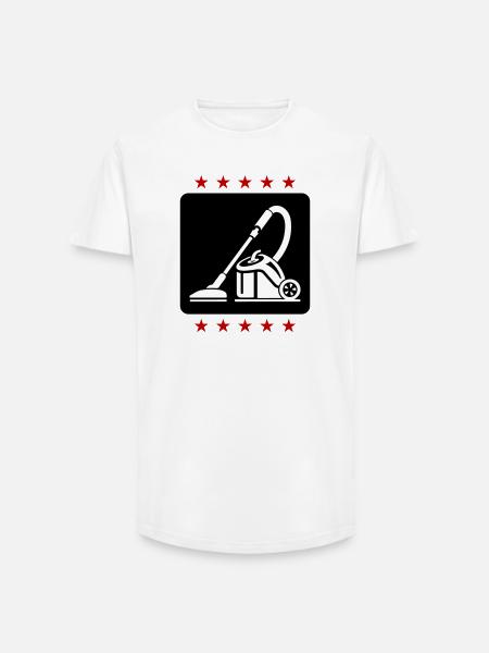 Staubsauger Putzen - Long Fit Männer T-Shirt - Weiß