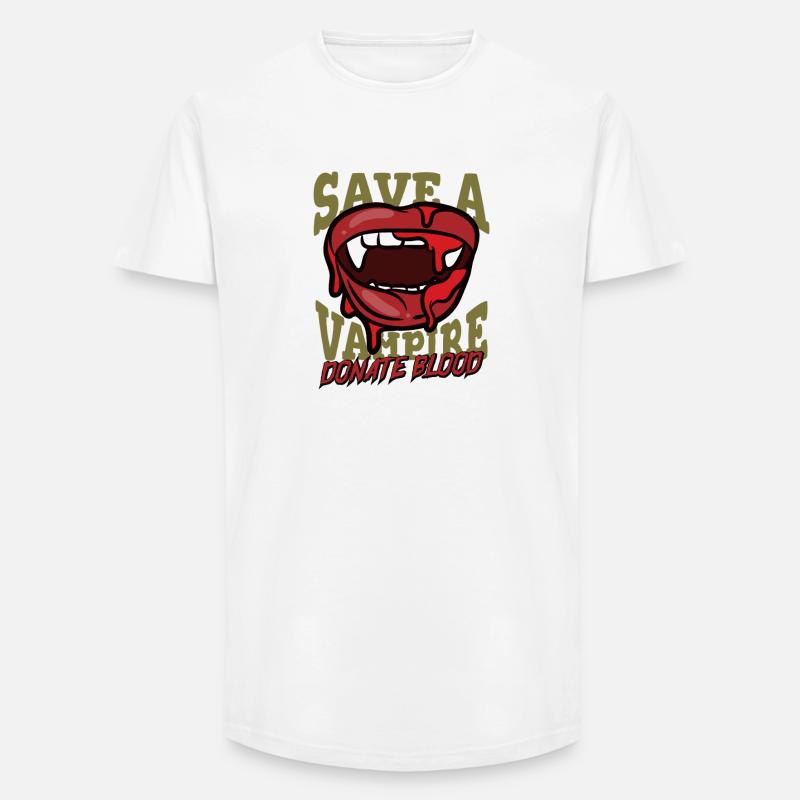 Save a Vampire – Donate Blood - Long Fit Männer T-Shirt - Weiß