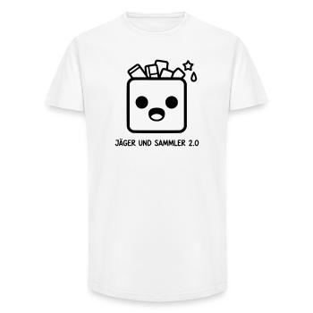 Hunter-Gatherer 2.0 | Gamer & Loot - Long Fit Men's T-Shirt - white - Front - AI Model Male 185 light (185cm)