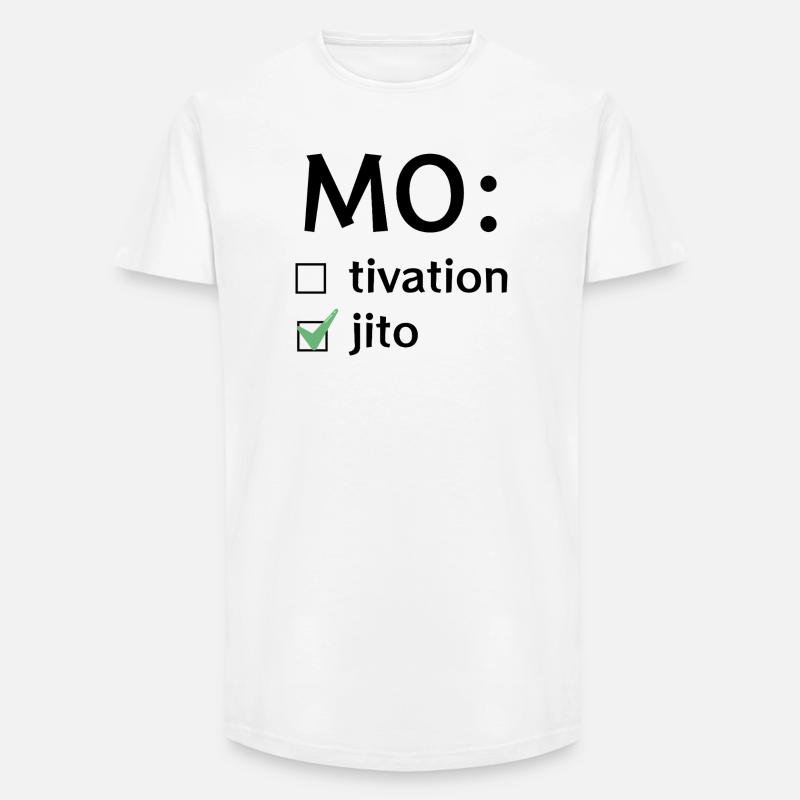 Motivation oder Mojito - Long Fit Männer T-Shirt - Weiß